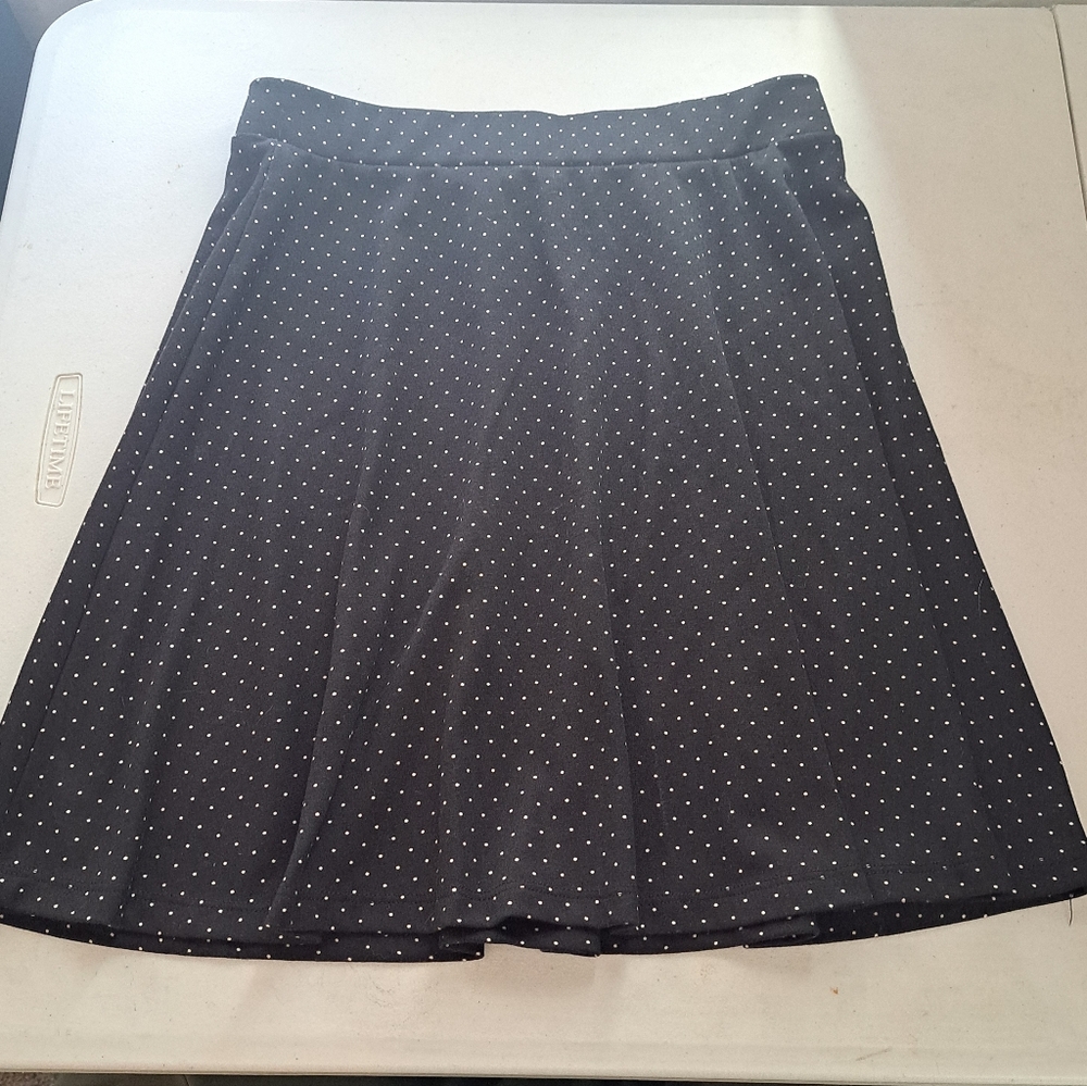 H&M Black Polka Dot Skater Skirt Small